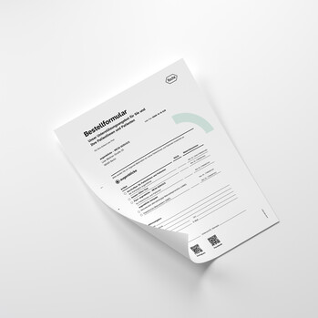 Mock Up des Faxbestellformulars