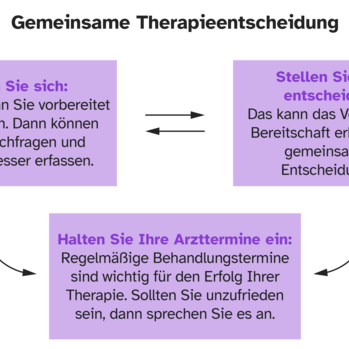 Darstellung der Elemente einer gemeinsamen Entscheidungsfindung
